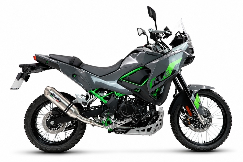 GPR exhaust compatible with Kawasaki KLE 500 2026-2027, PENTA ADVENTURE FULL TITANIUM, Slip-on exhaust including removable db killer and link pipe, EPA-compliance NOT required 