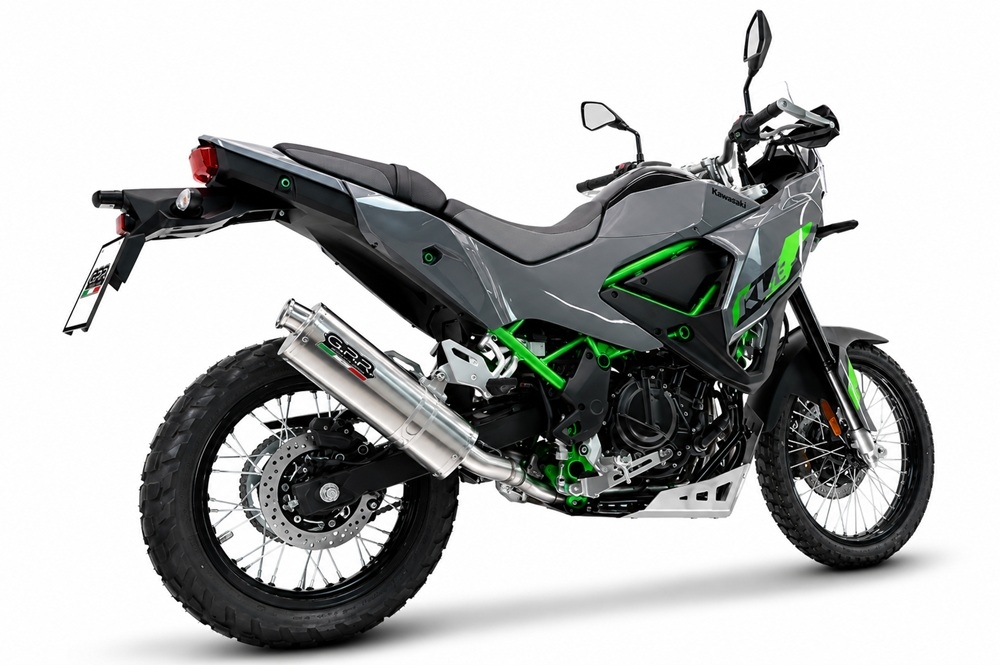GPR exhaust compatible with Kawasaki KLE 500 2026-2027, Trioval, Slip-on exhaust including removable db killer and link pipe, EPA-compliant 