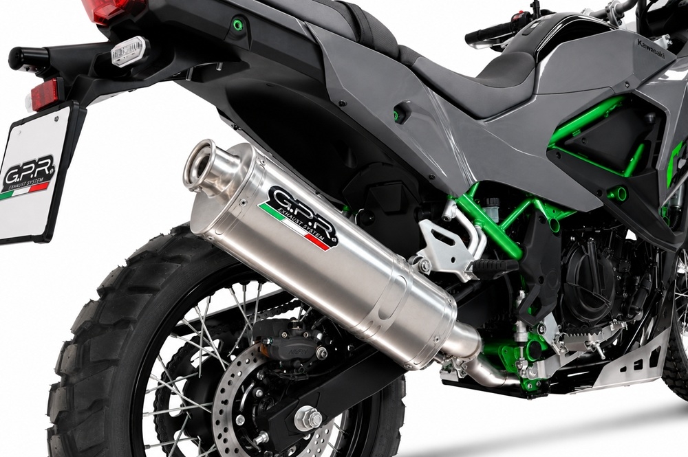 GPR exhaust compatible with Kawasaki KLE 500 2026-2027, Trioval, Slip-on exhaust including removable db killer and link pipe, EPA-compliant 