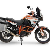 GPR TECH compatible with  Ktm Lc 8 Adventure 1050 2015/2016 e3 GPR TECH Pair of side cases aluminum made with contoured right side, silver color with specific pannier holder Capacity 38 LT. + 32 LT.
