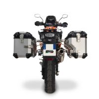 GPR TECH compatible with  Ktm Lc 8 Adventure 1090 2017/2020 e4 GPR TECH Pair of side cases aluminum made with contoured right side, silver color with specific pannier holder Capacity 38 LT. + 32 LT.