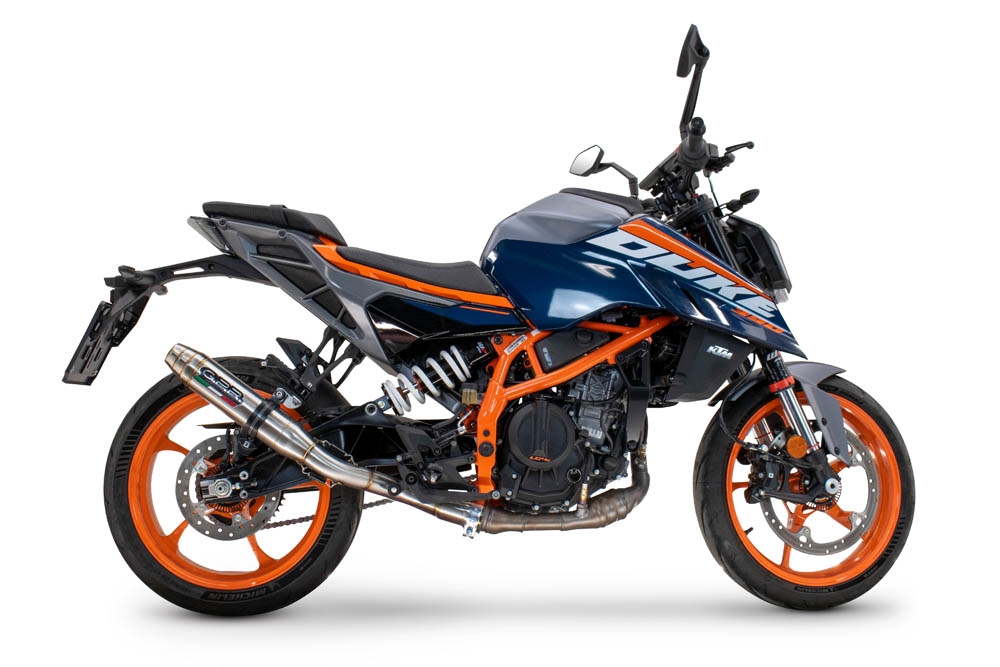 Exhaust compatible with Ktm 200 DUKE 2024-2025, Deeptone Inox, Slip-on exhaust including removable db killer and link pipe, EPA-compliant 