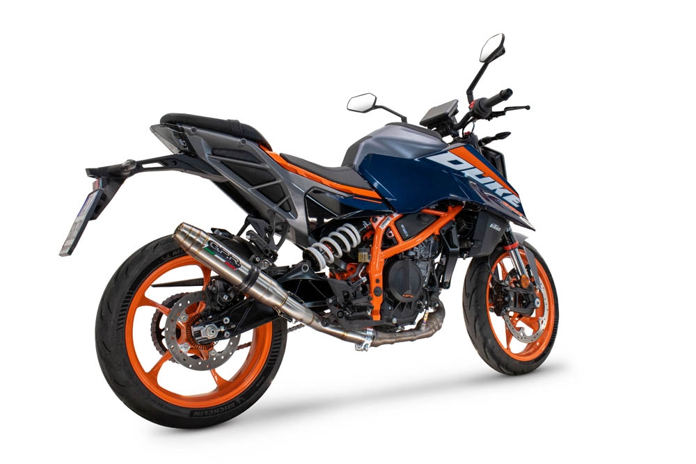 Exhaust compatible with Ktm 200 DUKE 2024-2025, Deeptone Inox, Slip-on exhaust including removable db killer and link pipe, EPA-compliant 