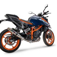 Exhaust compatible with Ktm 200 DUKE 2024-2025, Deeptone Inox, Slip-on exhaust including removable db killer and link pipe, EPA-compliant 