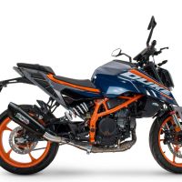Exhaust compatible with Ktm 125 DUKE 2024-2025, GP-Revo Black Titanium, Slip-on exhaust including removable db killer and link pipe, EPA-compliant 