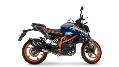 Exhaust compatible with Ktm 125 DUKE 2024-2025, GP-Revo Black Titanium, Slip-on exhaust including removable db killer and link pipe, EPA-compliant 