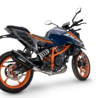 Exhaust compatible with Ktm 125 DUKE 2024-2025, GP-Revo Black Titanium, Slip-on exhaust including removable db killer and link pipe, EPA-compliant 