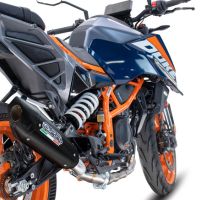 Exhaust compatible with Ktm 125 DUKE 2024-2025, GP-Revo Black Titanium, Slip-on exhaust including removable db killer and link pipe, EPA-compliant 