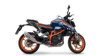 Exhaust compatible with Ktm 125 DUKE 2024-2025, GP-Revo Titanium, Slip-on exhaust including removable db killer and link pipe, EPA-compliant 