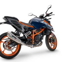 Exhaust compatible with Ktm 200 DUKE 2024-2025, GP-Revo Titanium, Slip-on exhaust including removable db killer and link pipe, EPA-compliant 