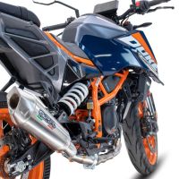 Exhaust compatible with Ktm 200 DUKE 2024-2025, GP-Revo Titanium, Slip-on exhaust including removable db killer and link pipe, EPA-compliant 