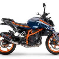 Exhaust compatible with Ktm 125 DUKE 2024-2025, M3 Black Titanium, Slip-on exhaust including removable db killer and link pipe, EPA-compliant 