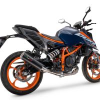 Exhaust compatible with Ktm 125 DUKE 2024-2025, M3 Black Titanium, Slip-on exhaust including removable db killer and link pipe, EPA-compliant 