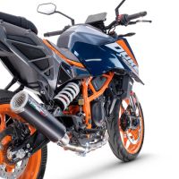 Exhaust compatible with Ktm 125 DUKE 2024-2025, M3 Black Titanium, Slip-on exhaust including removable db killer and link pipe, EPA-compliant 