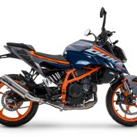 Exhaust compatible with Ktm 125 DUKE 2024-2025, M3 Inox , Slip-on exhaust including removable db killer and link pipe, EPA-compliant 