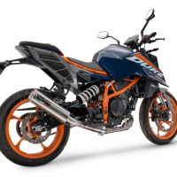Exhaust compatible with Ktm 125 DUKE 2024-2025, M3 Inox , Slip-on exhaust including removable db killer and link pipe, EPA-compliant 