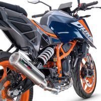 Exhaust compatible with Ktm 125 DUKE 2024-2025, M3 Inox , Slip-on exhaust including removable db killer and link pipe, EPA-compliant 