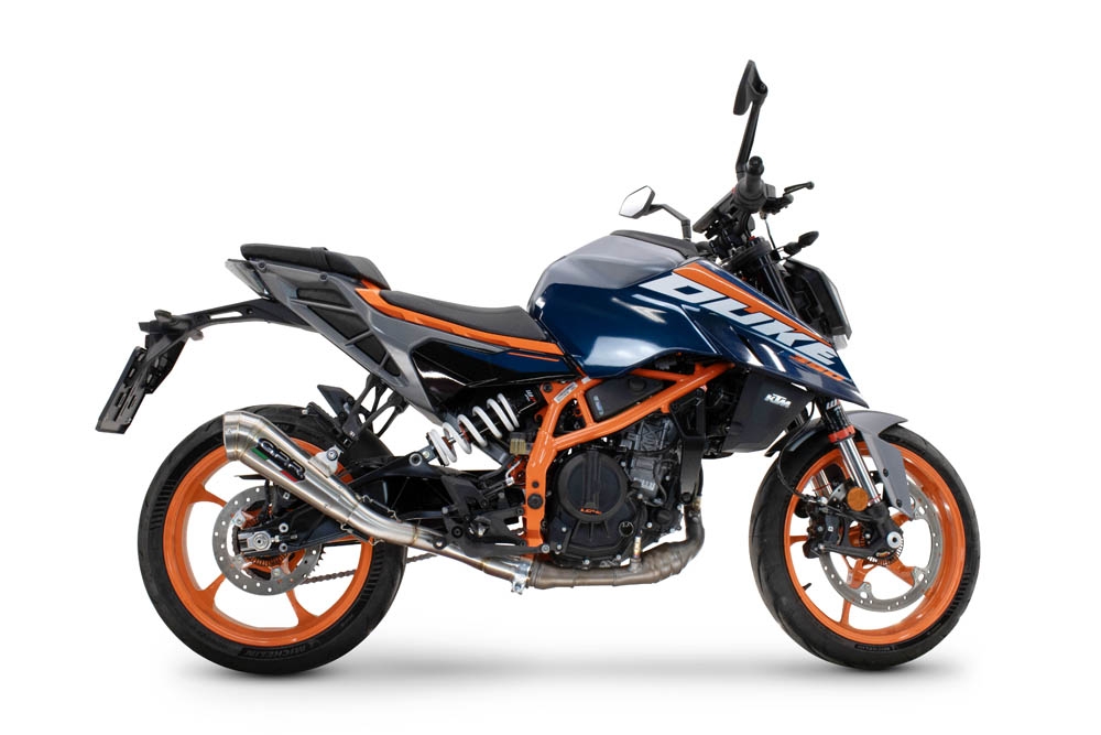 Exhaust compatible with Ktm 200 DUKE 2024-2025, Powercone Evo, Slip-on exhaust including removable db killer and link pipe, EPA-compliant 