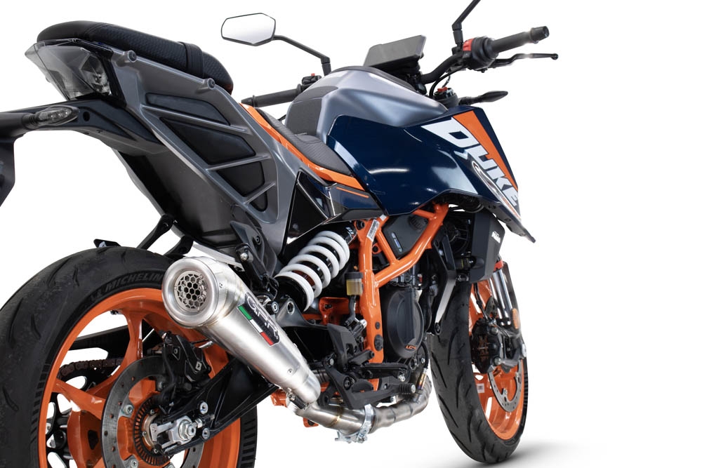 Exhaust compatible with Ktm 200 DUKE 2024-2025, Powercone Evo, Slip-on exhaust including removable db killer and link pipe, EPA-compliant 