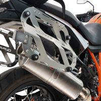 GPR TECH compatible with  Ktm Lc 8 Adventure 1050 2015/2016 e3 GPR TECH Pair of side cases aluminum made with contoured right side, black color with specific pannier holder Capacity 38 LT. + 32 LT.
