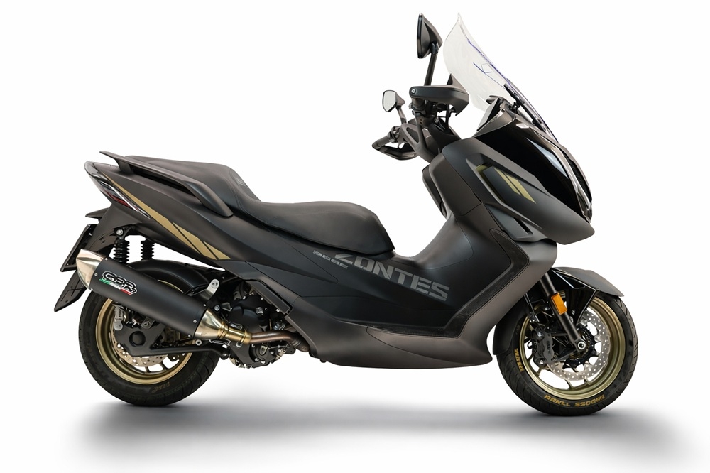 GPR exhaust compatible with Zontes 365E 2024-2026, Furore-X Scooter, Slip-on exhaust including link pipe and removable db killer 