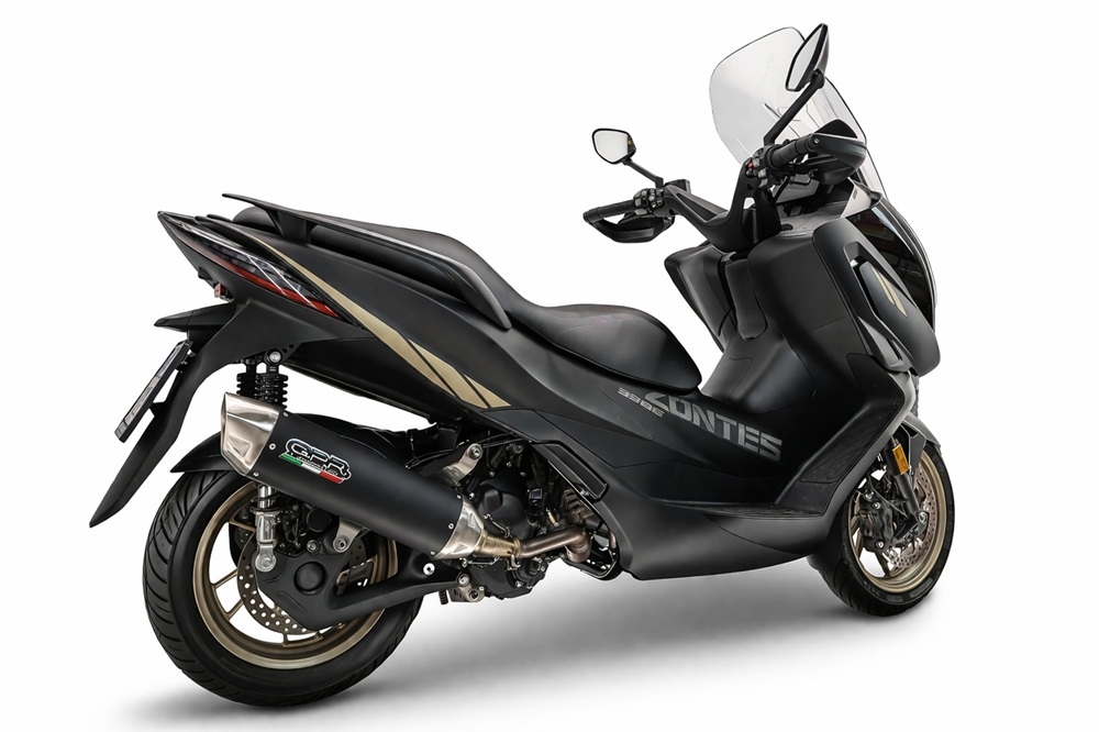 GPR exhaust compatible with Zontes 365E 2024-2026, Furore-X Scooter, Slip-on exhaust including link pipe and removable db killer 