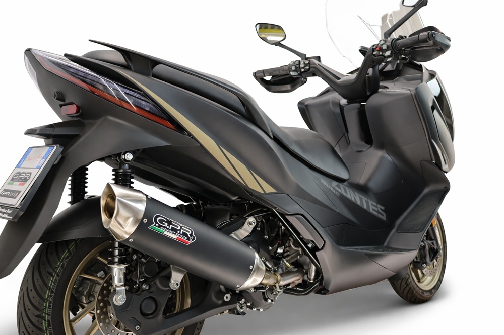 GPR exhaust compatible with Zontes 365E 2024-2026, Furore-X Scooter, Slip-on exhaust including link pipe and removable db killer 