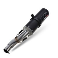 Exhaust compatible with Ducati Monster 696 2008-2014, M3 Black Titanium, Dual slip-on including removable db killers and link pipes, not EPA-compliant 