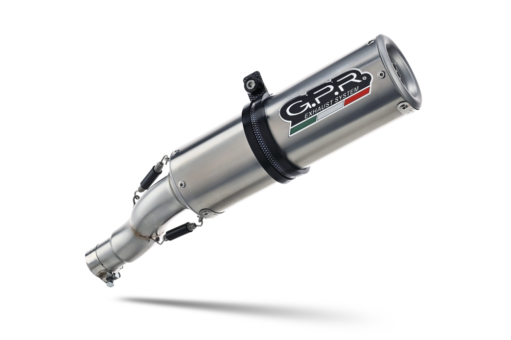 Exhaust compatible with Bmw F800R 2009-2014, M3 Inox , Slip-on exhaust including removable db killer and link pipe, EPA-compliant 