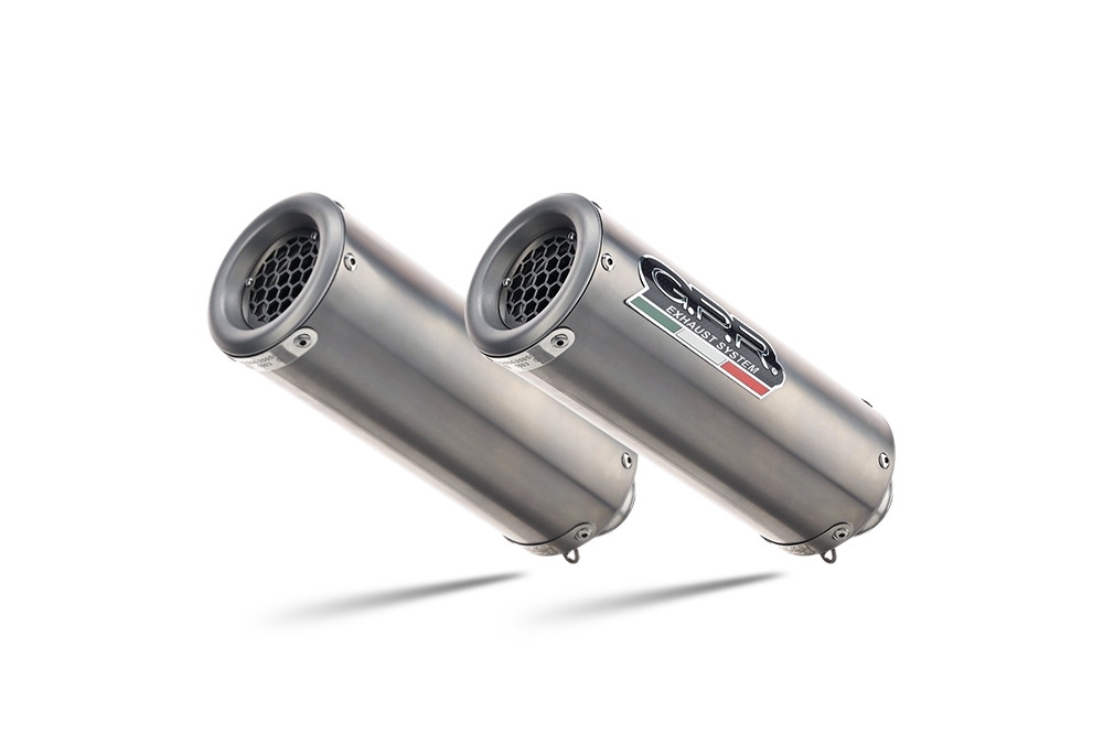 Exhaust compatible with Ducati Monster 796 2010-2014, M3 Titanium Natural, Dual slip-on including removable db killers and link pipes, not EPA-compliant 
