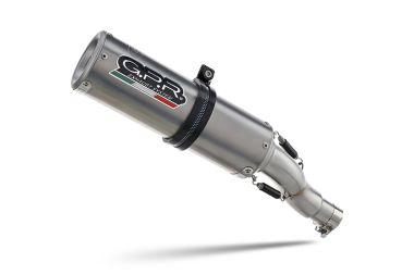 Exhaust compatible with Cf Moto 700 CL-X Sport 2025-2026, M3 Titanium Natural, Slip-on exhaust including removable db killer and link pipe, EPA-compliant 