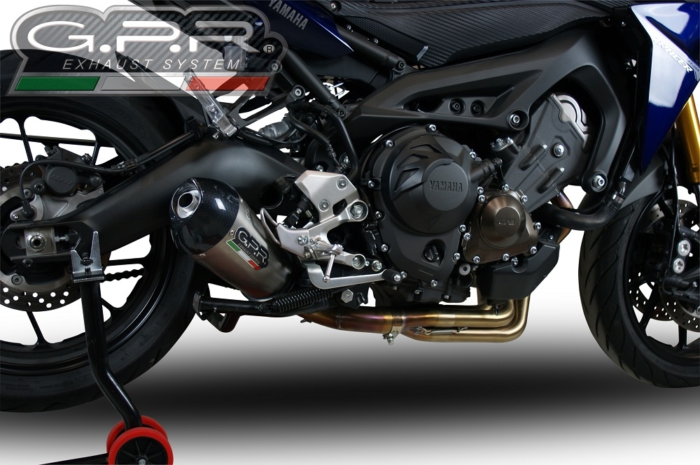 Exhaust compatible with Yamaha Tracer 9 GT 2021-2024, Gpe Ann. titanium, Full system exhaust, including removable db killer 