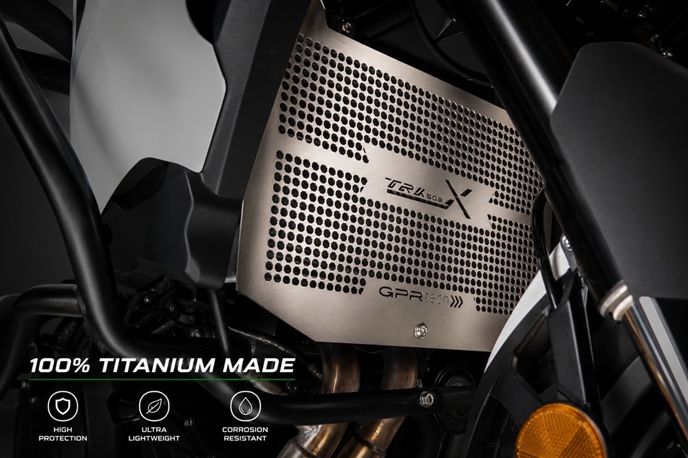 GPR TECH compatible with  Benelli Trk 502 X 2017/2020 e4 GPR TECH Titanium radiator guard  