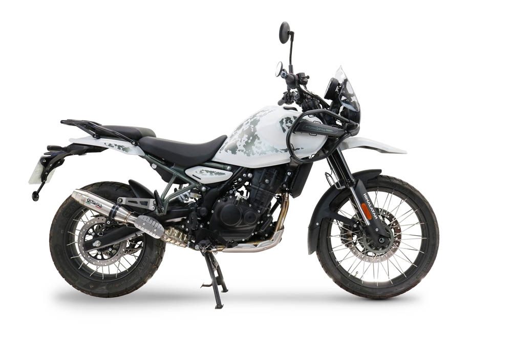 Exhaust compatible with Royal Enfield Himalayan 450 2024-2025, Deeptone Inox, Slip-on exhaust including removable db killer and link pipe, EPA-compliant 