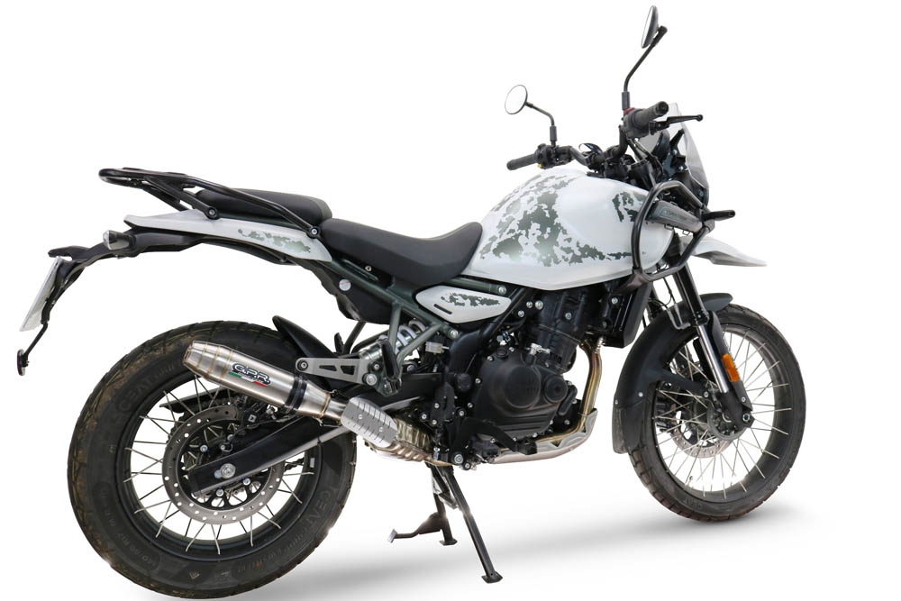 Exhaust compatible with Royal Enfield Himalayan 450 2024-2025, Deeptone Inox, Slip-on exhaust including removable db killer and link pipe, EPA-compliant 