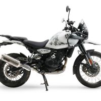 Exhaust compatible with Royal Enfield Himalayan 450 2024-2025, Satinox, Slip-on exhaust including removable db killer and link pipe, EPA-compliant 