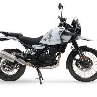 Exhaust compatible with Royal Enfield Himalayan 450 2024-2025, Dune Triovale Titanio, Slip-on exhaust including removable db killer and link pipe, EPA-compliant 