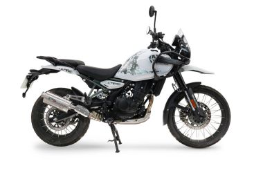 Exhaust compatible with Royal Enfield Himalayan 450 2024-2025, Dune Triovale Titanio, Slip-on exhaust including removable db killer and link pipe, EPA-compliant 