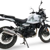 Exhaust compatible with Royal Enfield Himalayan 450 2024-2025, Dune Triovale Titanio, Slip-on exhaust including removable db killer and link pipe, EPA-compliant 