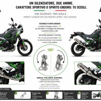 GPR exhaust compatible with Kawasaki KLE 500 2026-2027, Dual Inox, Slip-on exhaust including removable db killer and link pipe 