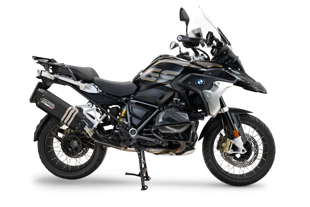 Exhaust compatible with Bmw R1250GS - Adventure 2019-2020, Hyper Sonic Black Titanium, Slip-on exhaust including removable db killer and link pipe, EPA-compliant 