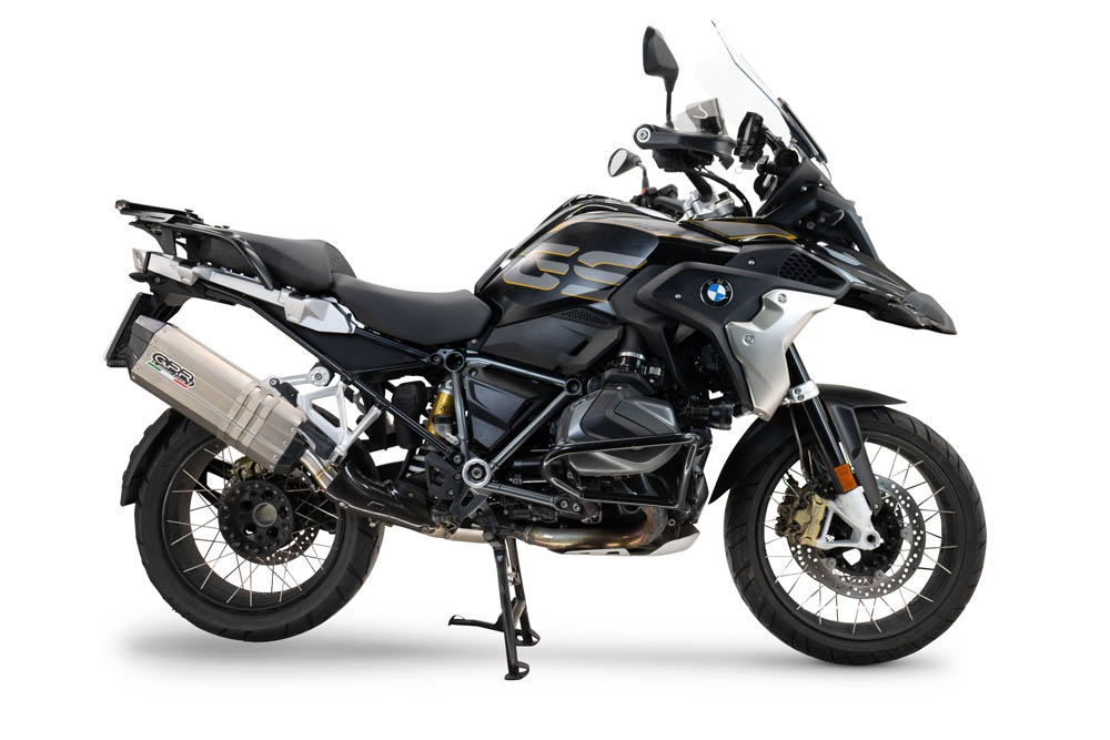 Exhaust compatible with Bmw R1250GS - Adventure 2019-2020, Hyper Sonic Titanium, Slip-on exhaust including removable db killer and link pipe, not EPA-compliant 