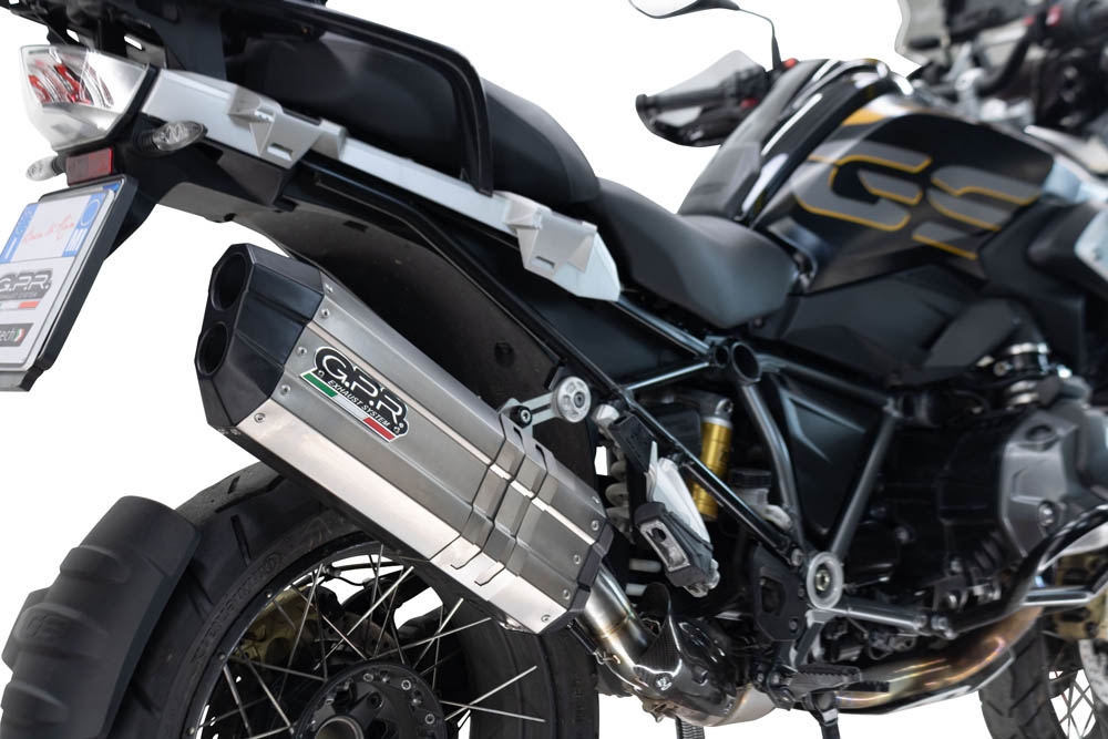 Exhaust compatible with Bmw R1250GS - Adventure 2019-2020, Hyper Sonic Titanium, Slip-on exhaust including removable db killer and link pipe, not EPA-compliant 
