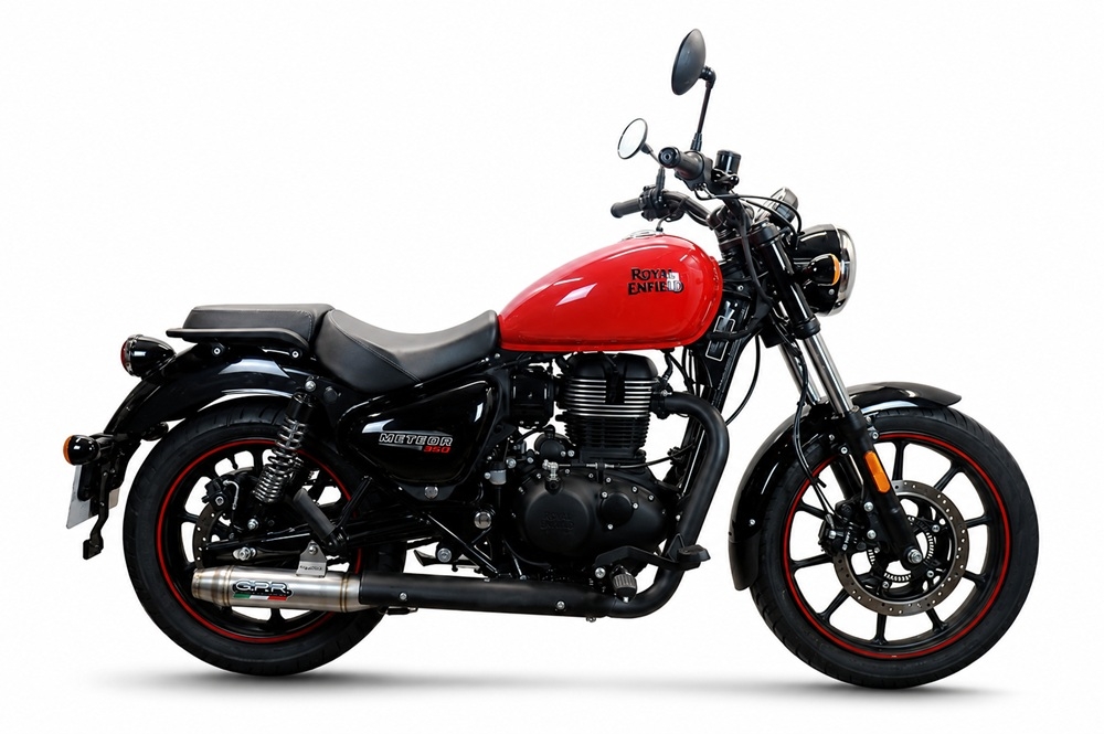 GPR exhaust compatible with Royal Enfield Classic 350 2021-2023, Deeptone Inox, Slip-on exhaust including link pipe 