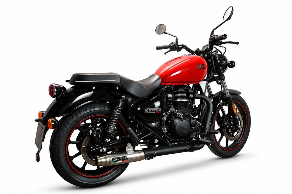 GPR exhaust compatible with Royal Enfield Classic 350 2021-2023, Deeptone Inox, Slip-on exhaust including link pipe 