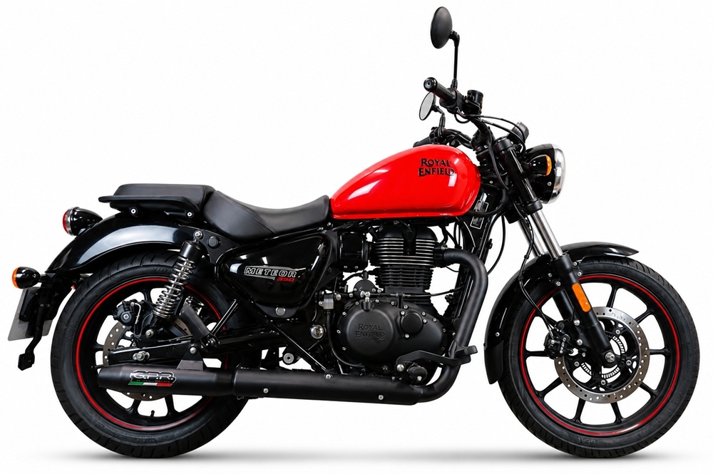 GPR exhaust compatible with Royal Enfield Classic 350 2021-2023, Deeptone Nero, Slip-on exhaust including link pipe 