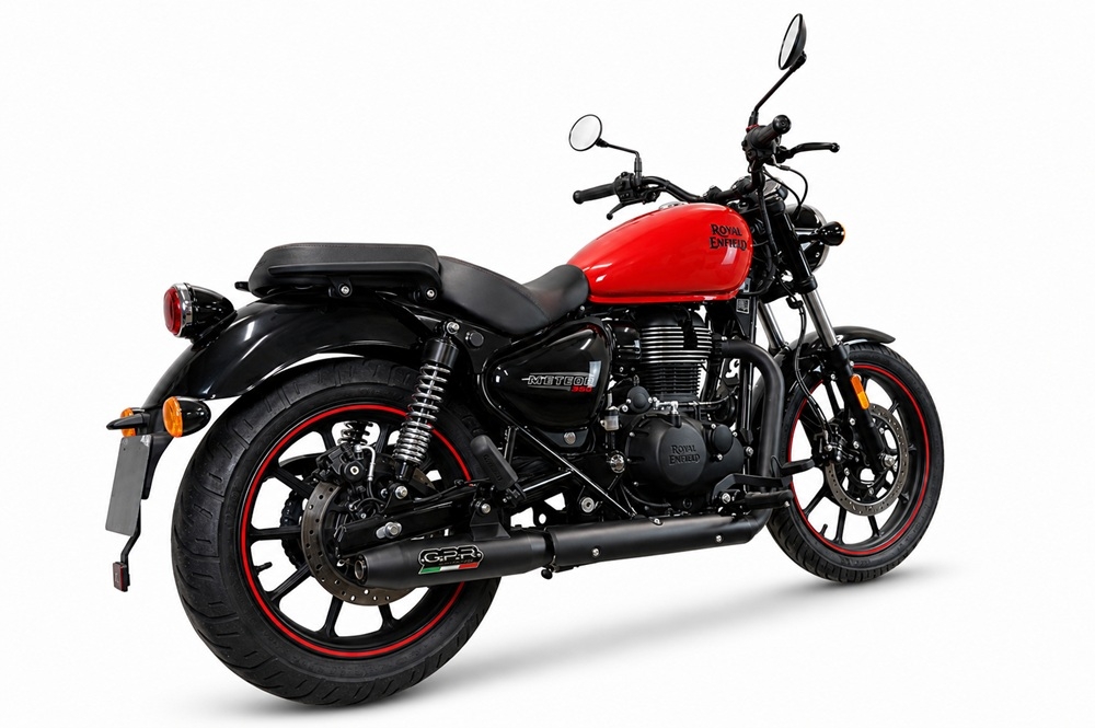 GPR exhaust compatible with Royal Enfield Classic 350 2021-2023, Deeptone Nero, Slip-on exhaust including link pipe 