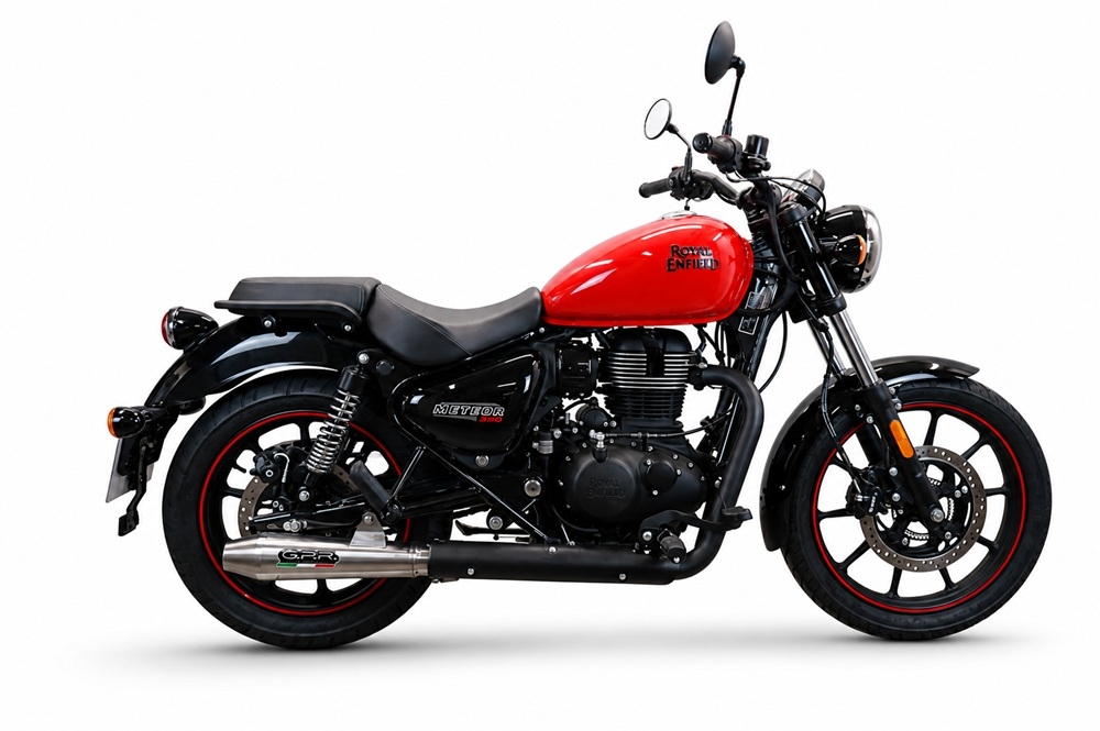 GPR exhaust compatible with Royal Enfield Meteor 350 2021-2023, Ultracone, Slip-on exhaust including link pipe 