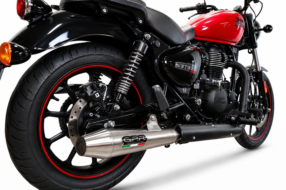 GPR exhaust compatible with Royal Enfield Meteor 350 2021-2023, Ultracone, Slip-on exhaust including link pipe 
