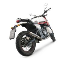Exhaust compatible with Royal Enfield Scram 411 2022-2024, Deeptone Inox, Slip-on exhaust including link pipe and removable db killer 